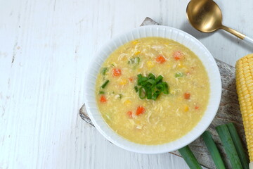 Chinese corn and chicken soup- healthy food style