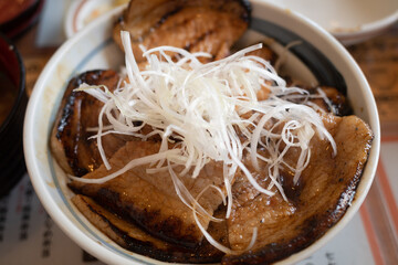 日本の北海道のとても美味しい豚丼