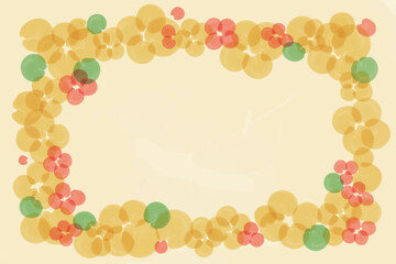 Floral orange frame with copy space on yellow background