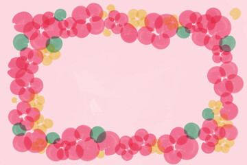 Floral red frame with copy space on pink background