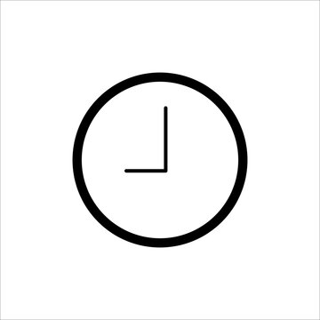 black clock icon. Time clock. Vector illustration. Stock image.