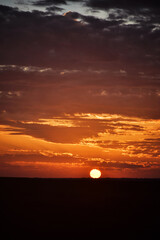 sunset over the sea dark background 