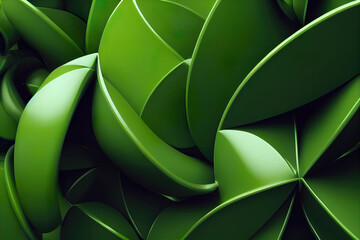Obraz premium green abstract shapes background wallpaper
