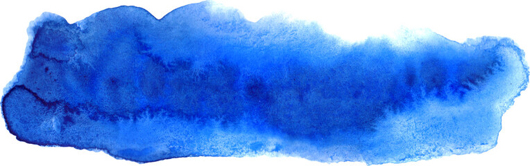 Fototapeta na wymiar Watercolor blue blot blob spot shape texture background isolated art