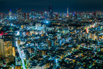 Fototapeta na wymiar 恵比寿ガーデンプレイス展望台からの東京の夜景