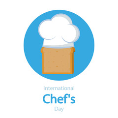 Chef day international hat toast, vector art illustration.