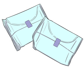 使用前の生理用ナプキンのイラスト