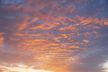 Naklejka na ściany i meble Beautiful orange sun rise and clouds