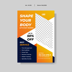 Modern Gym Fitness Flyer Vector template