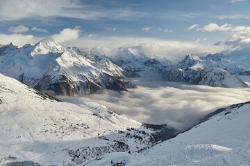 Fototapeta na wymiar Winter in the Alps, Paradiski