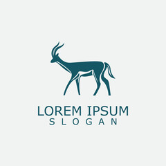 Antelope logo icon design animal simple illustration template idea