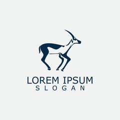 Antelope logo icon design animal simple illustration template idea