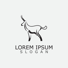 Antelope logo icon design animal simple illustration template idea