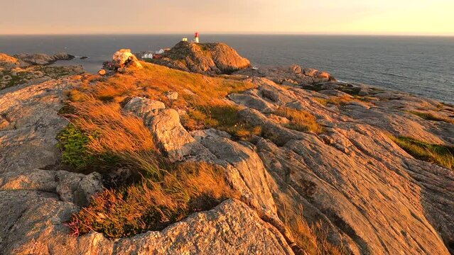 Lindesnes Lighthouse evening on the southernmost point of Norway Europe beautiful Nature Norway landscape panorama HDR, HFR tripod static shot view