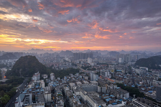 Liuzhou city skyline buildings in Guangxi China © 哲 樊