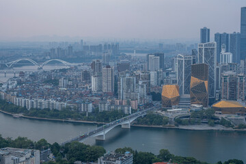 Naklejka premium Liuzhou city skyline buildings in guangxi China