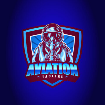 aviation airplane mascot vector illustration