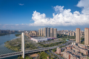 Nanning city buildings in Guangxi China