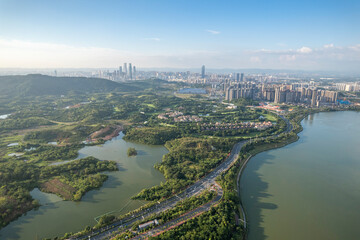 Nanning city buildings in Guangxi China