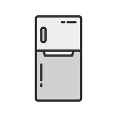 Refrigerator Kitchen Set Tool Icon Flat Design