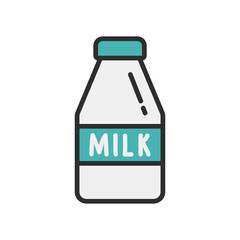 Milk Bottle Kitchen Set Tool Icon Flat Design