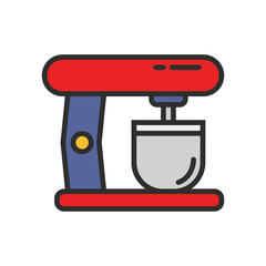 Mixer Kitchen Set Tool Icon Flat Design