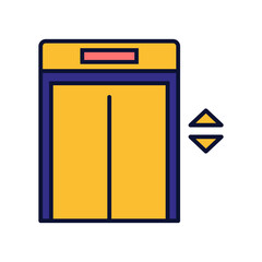 Elevator Element Icon Illustration. Hotel and Travel Icon Set. Hotel and Travel Icon Set for Web Apps, Apartment, Rent, Travel, Isolated Vector