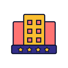 Hotel Building Element Icon Illustration. Hotel and Travel Icon Set. Hotel and Travel Icon Set for Web Apps, Apartment, Rent, Travel, Isolated Vector