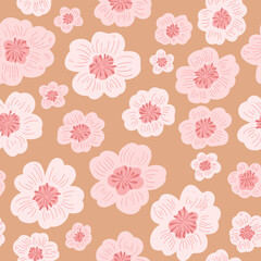 Flower field pattern. Flower Power. Hippie pattern of the sixties.