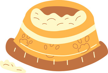 Pet Food Bowl Brightly Cute Home Pet Care Illustration