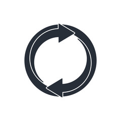 Movement without stopping. Non stop. Vector illustration isolated on white background. Logo design.