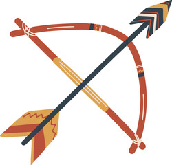 Cute Boho Bow and Arrow Hand Drawn Boho Illustration