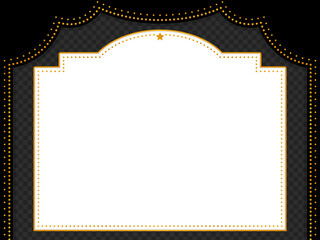 昔の劇場風フレーム・背景素材／黒（横向き）