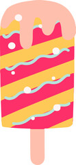 Cheerful Popsicle Summer Vacation Illustration