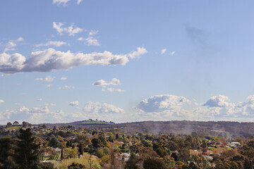 Fototapeta na wymiar panorama of regional town of Castlemaine in hill setting