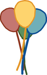 hand drawing of four balloons with different colors