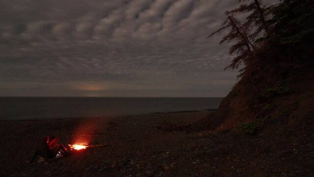 Arisaig, Nova Scotia- Campfire at Night Timelapse
