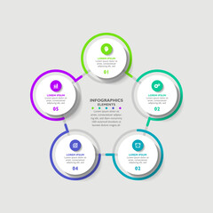 Flat circular diagram infographic  business background  template colorful