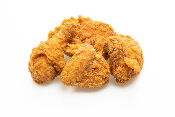 fried chicken on white background