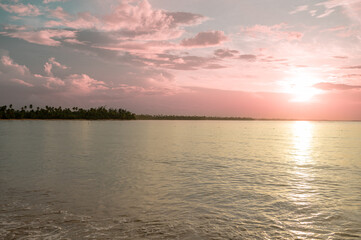 Idylic beach seen during sunset