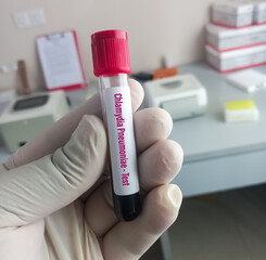 Blood sample for Chlamydia pneumoniae (CP) test.