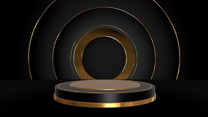 Abstract 3d podium products stand products display background. Minimal Style. Suitable for stand to show cosmetic products. 3D illustration	
