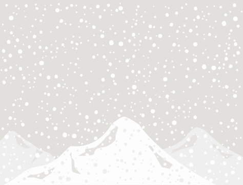 冬の雪山をイメージした背景イラスト