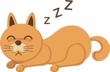 cartoon cute kitten sleeping