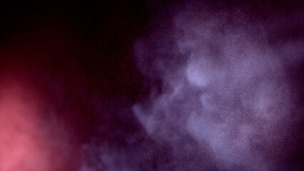 Scene glowing purple. violet smoke. Atmospheric smoke, abstract color background, close-up. Royalty...
