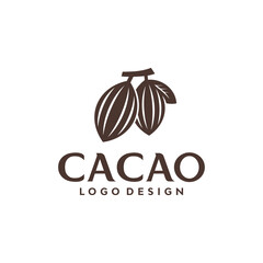 illustration cacao fruit logo design vector