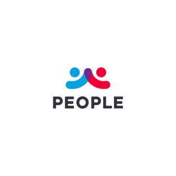 Illustration People Logo Design Template
