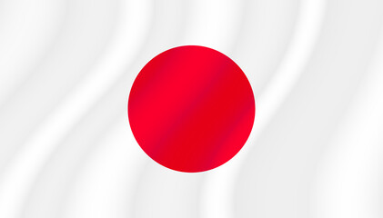 Wavy flag of Japan. vector