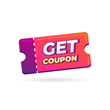 Get coupon promotion sale for website, internet ads, social media. Discount gift voucher coupon vector illustration.