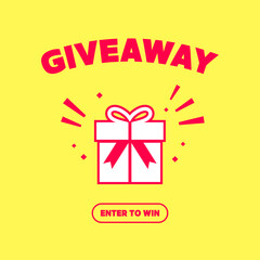Giveaway enter to win banner template design for social media post or website. vector